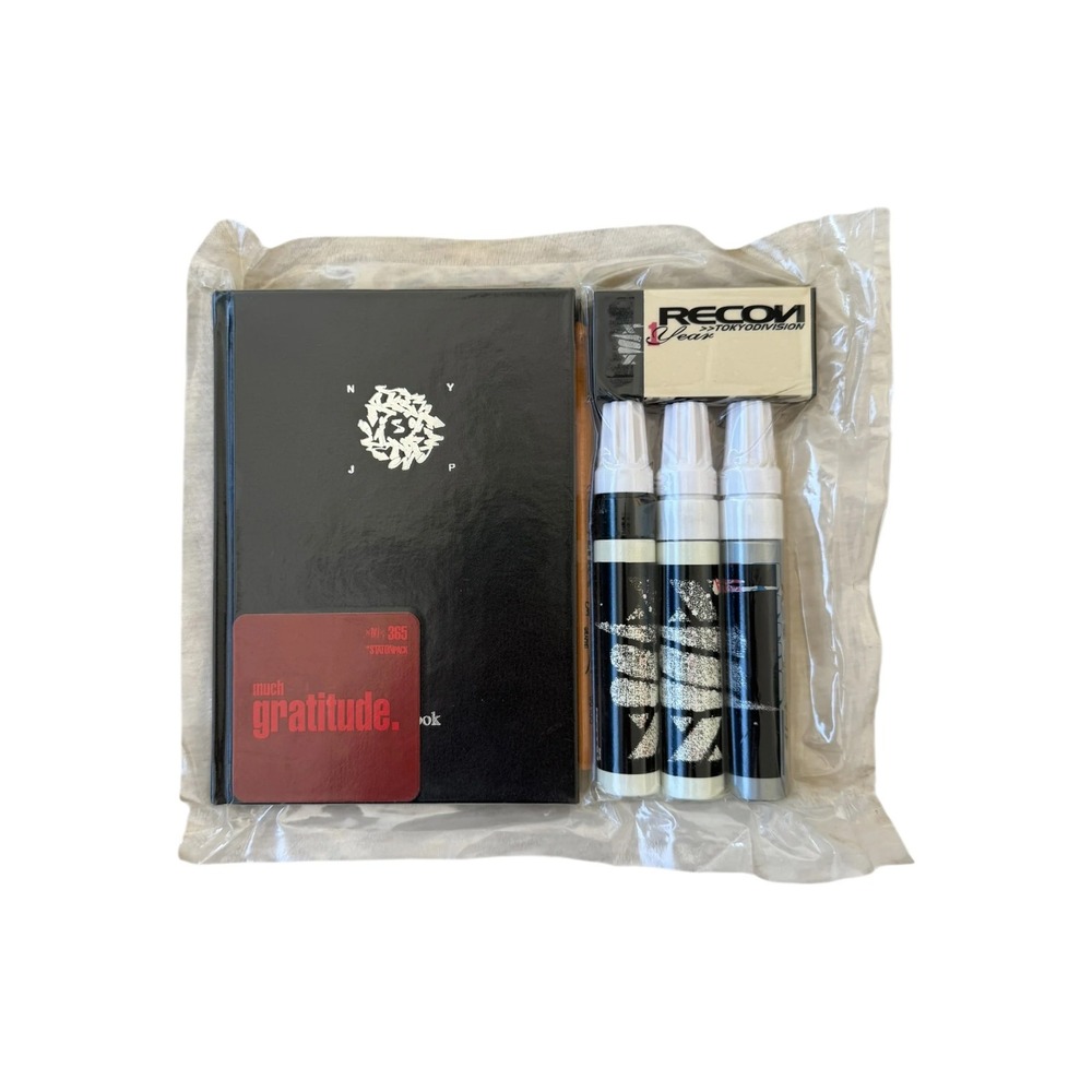 Futura Recon Stationery Set Unisex OS Black Good 90s Stash Markers Notebook Rare